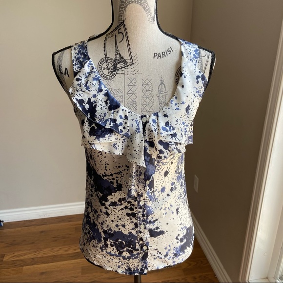 Teenflo Sleeveless silk printed ruffle blouse - Picture 10 of 10